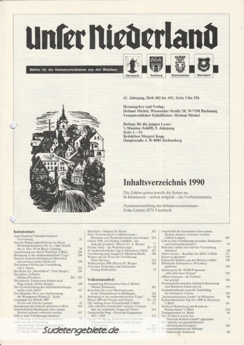 Inhaltsverzeichnis 1990