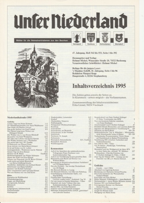 Inhaltsverzeichnis 1995