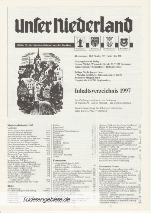 Inhaltsverzeichnis 1997