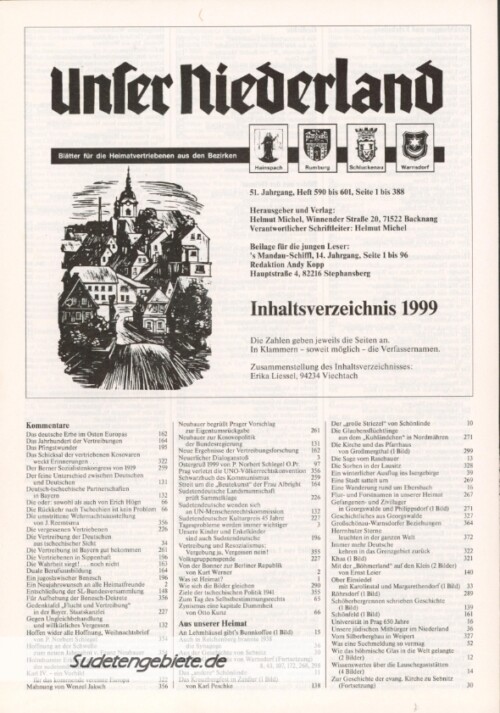 Inhaltsverzeichnis 1999